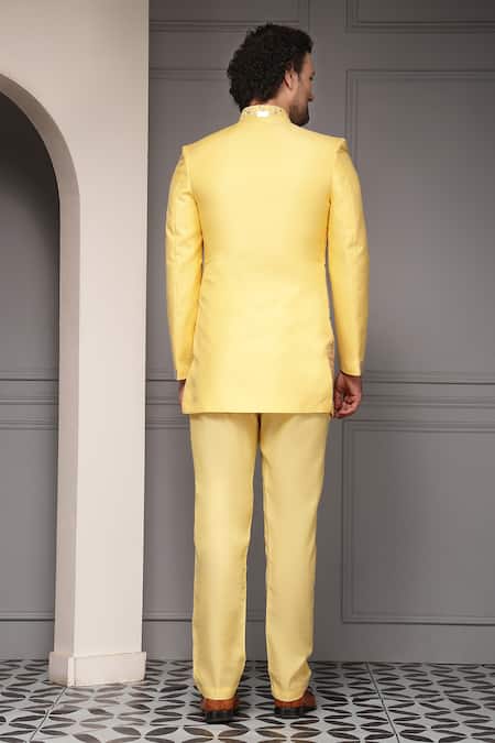 Soniya G Sunehri Utsav Embroidered Silk-Blend Bandhgala Kurta Set 