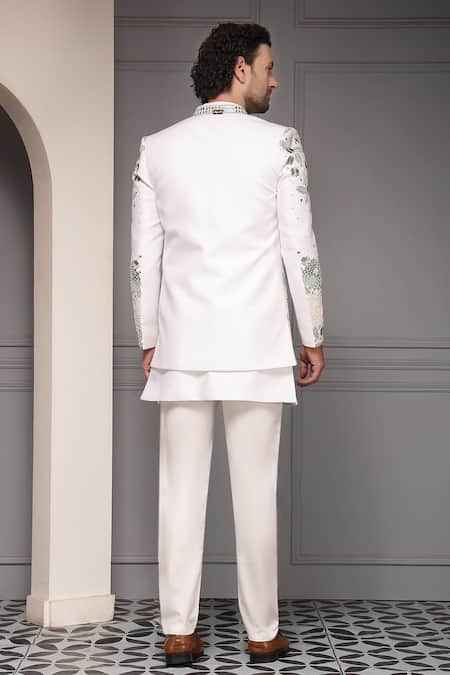 Soniya G Safaid Gulzar Embroidered Sherwani Set 