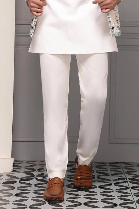 Soniya G_Green Silk Embroidery, Sequins, Zari Safaid Gulzar Sherwani Set _Online_at_Aza_Fashions