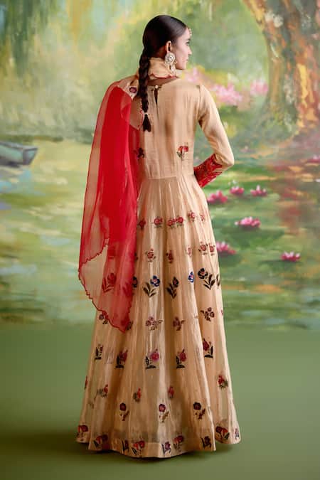 Naaz By Noor Jor Baagh Gold Embroidered Anarkali Set 