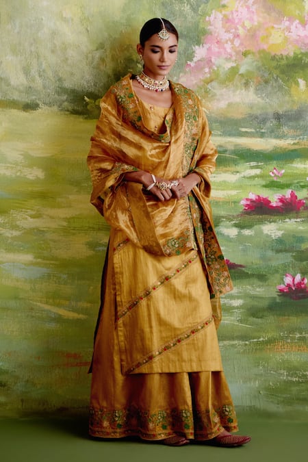 Naaz By Noor Jor Baagh Tissue Chanderi Kurta Sharara Set 