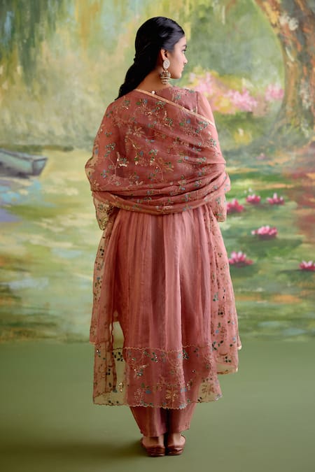 Naaz By Noor Jor Baagh Dusky Pink Anarkali Set 