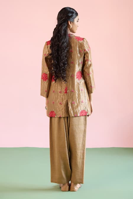 Naaz By Noor Jor Baagh Embroidered Blazer Pant Set 