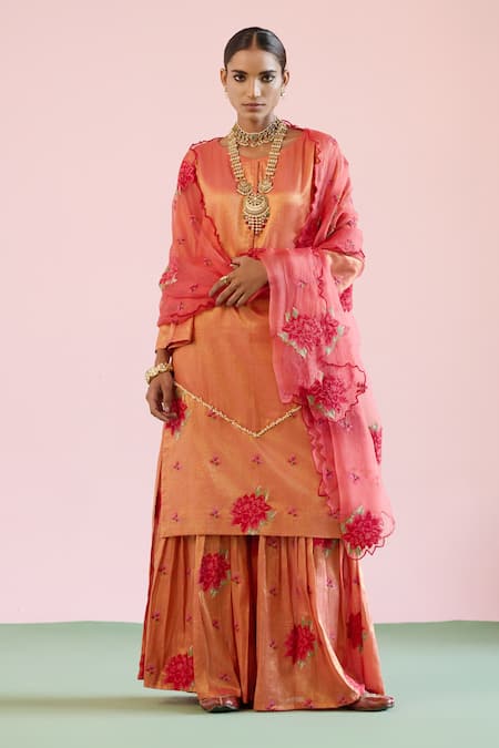 Naaz By Noor Jor Baagh Tissue Chanderi Kurta Sharara Set 