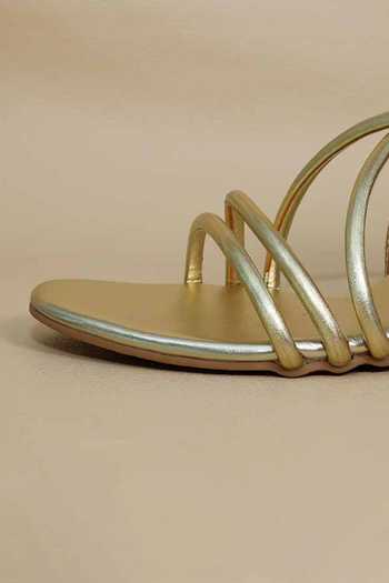 Sana K luxurious Footwear Gold Criss Cross Wedges Online at Aza Fashions Sana K luxurious Footwear_Gold Criss Cross Wedges _Online_at_Aza_Fashions