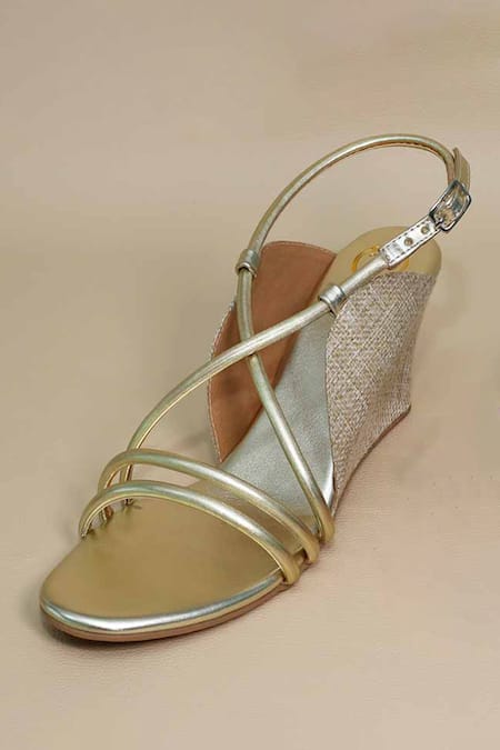 Sana K luxurious Footwear Criss Cross Wedges 