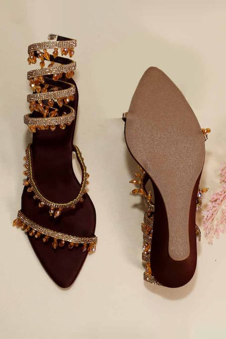 Sana K luxurious Footwear Jhallar Tassel Wedges 