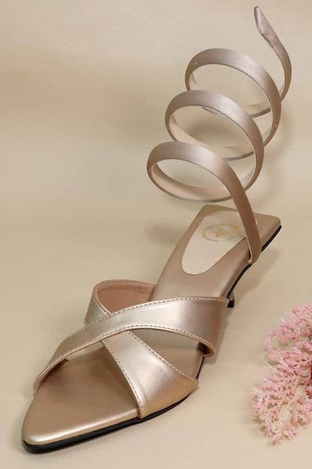 Sana K luxurious Footwear Beige Spring Kitten Heels 
