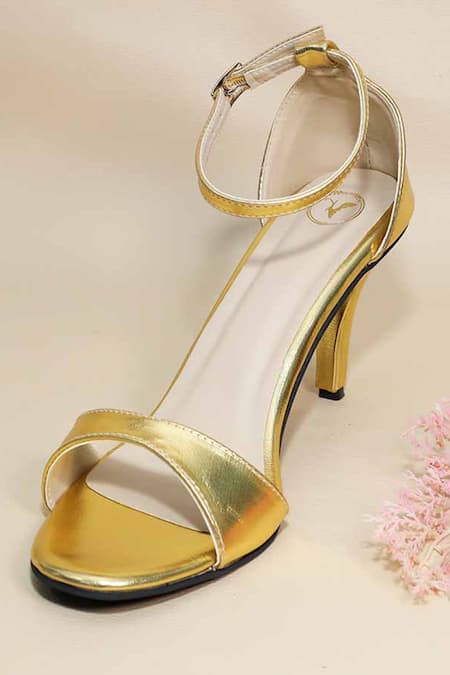 Sana K luxurious Footwear Gold Basic Pencil Heels 