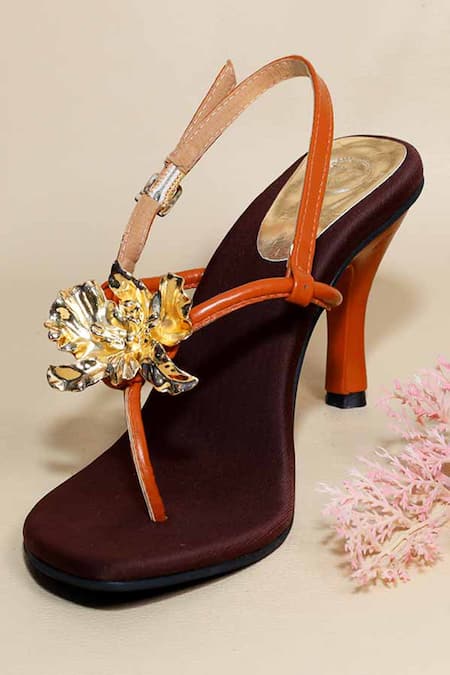 Sana K luxurious Footwear Zeno Brown Pencil Heels 