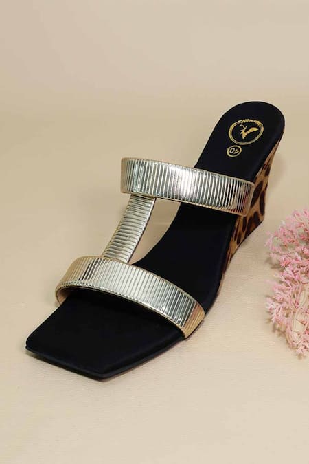 Sana K luxurious Footwear Black Hani Half Wedges 