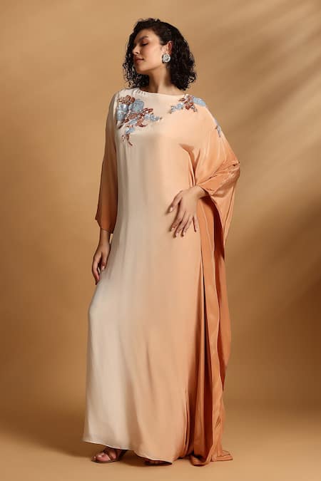 GOLDN Hand Embroidered Ombre Kaftan 