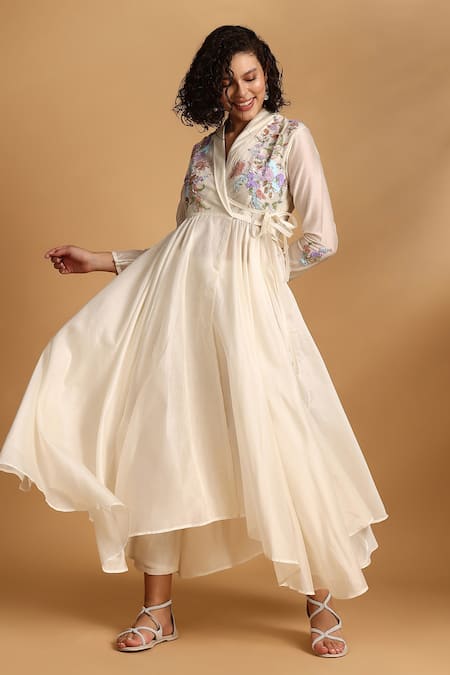 GOLDN Hand Embroidered Angarkha & Trouser Set 