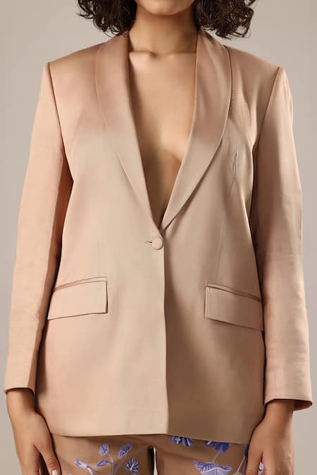 GOLDN Beige Modal, Silk Printed Trouser Set Online at Aza Fashions GOLDN_Beige Modal, Silk Printed Trouser Set _Online_at_Aza_Fashions