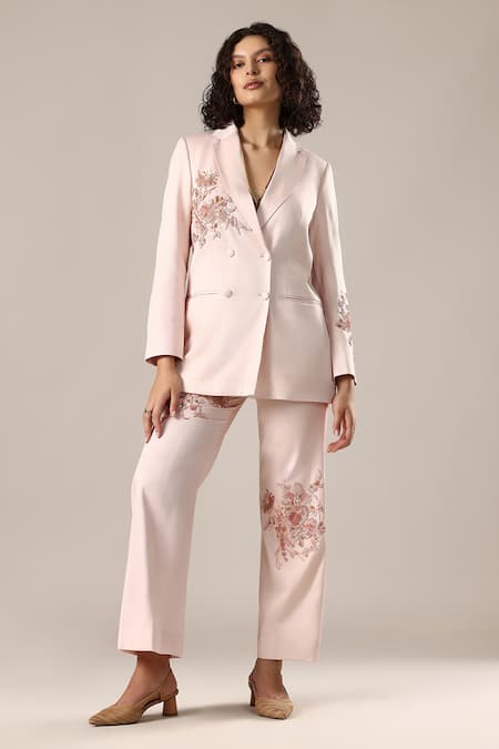 GOLDN Hand Embroidered Blazer & Trouser Set 