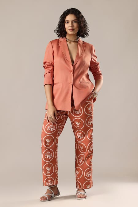 GOLDN Printed Trouser & Blazer Set 