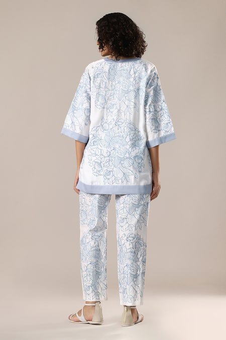 GOLDN Embroidered Silk Chanderi Top & Pant Set 