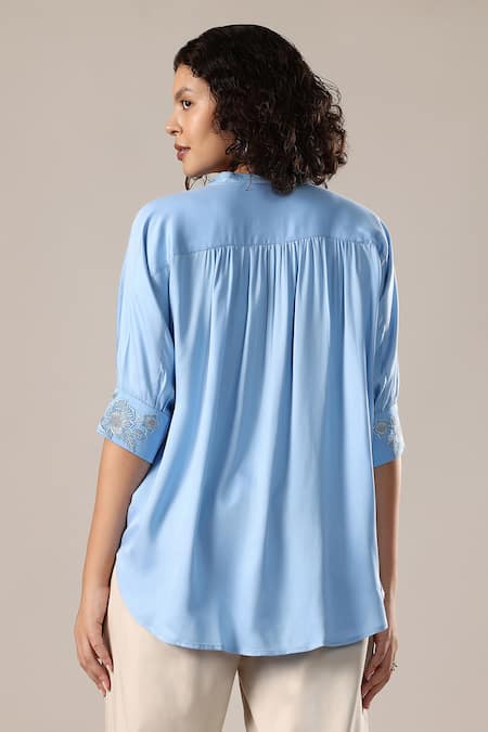 GOLDN Floral Embroidered Shirt 