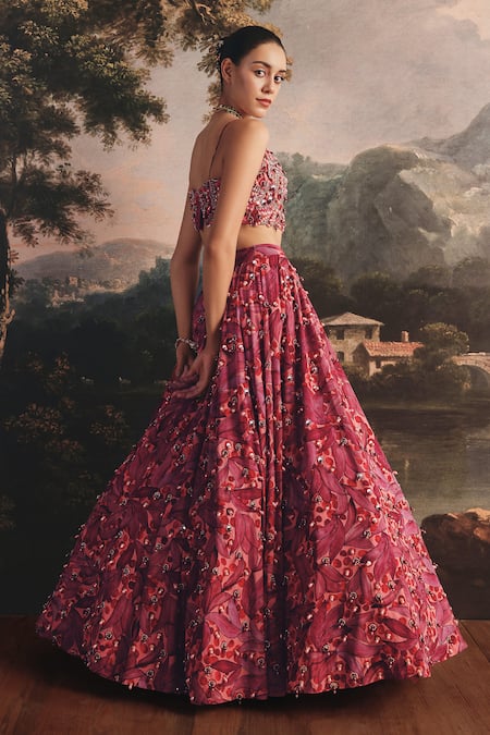 Payal & Zinal Embroidered Georgette Lehenga Set with Blouse & Dupatta 