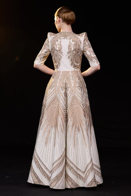 Samant Chauhan Art Deco Embroidered Gown 