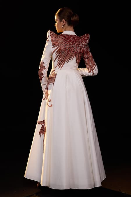 Samant Chauhan Cotton Silk Embroidered Gown 