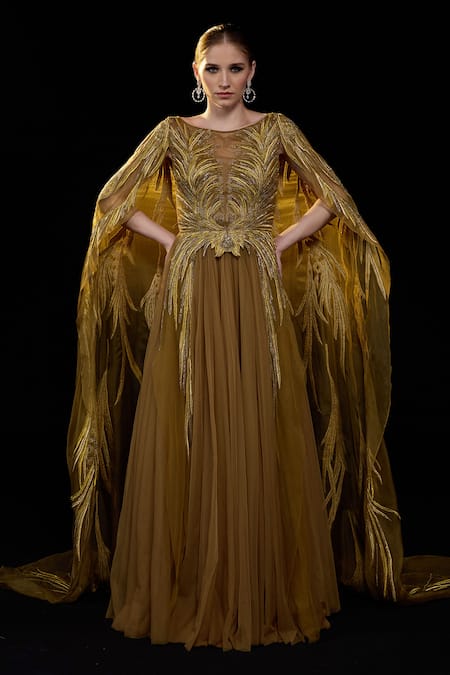 Samant Chauhan Embroidered Cotton Silk Gown 