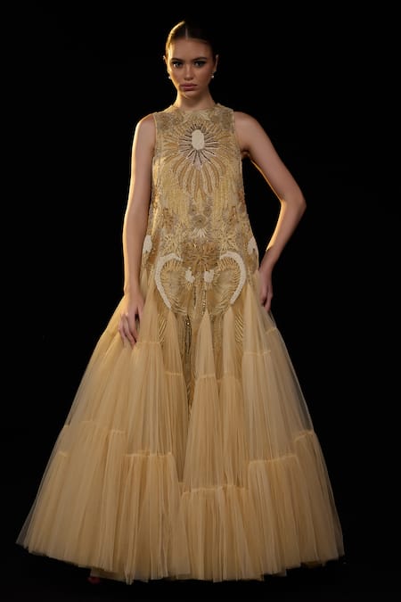 Samant Chauhan Floral Embroidered Gown 
