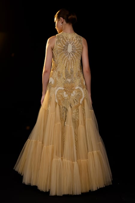 Samant Chauhan Floral Embroidered Gown 