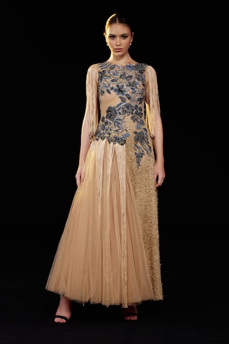 Samant Chauhan Floral Embroidered Gown 