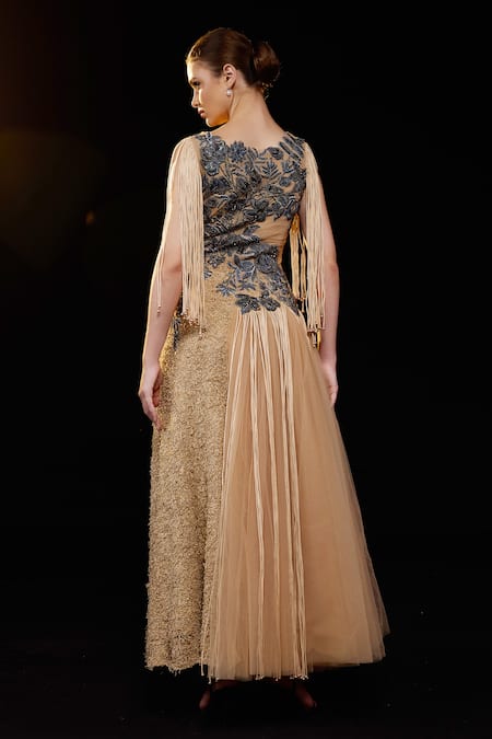 Samant Chauhan Floral Embroidered Gown 