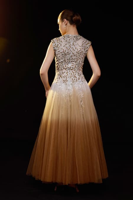 Samant Chauhan Ombre Embroidered Gown 