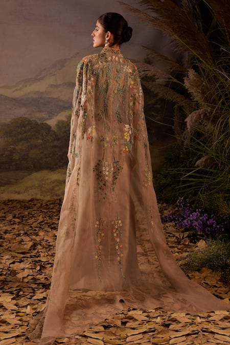 Samant Chauhan Embroidered Floral Cotton Silk Gown
