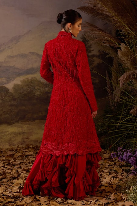 Samant Chauhan Chiffon & Cotton Dress & Jacket Set