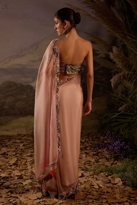 Samant Chauhan Embroidered Organza Silk Saree & Blouse Set