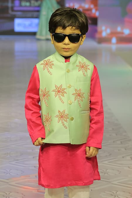 Buy Yuvraani Jaipur Pink Silk, Cotton, Taffeta Embroidery Sage Green Hand Bundi Set Online at Aza Fashions Buy_Yuvraani Jaipur_Pink Silk, Cotton, Taffeta Embroidery Sage Green Hand Bundi Set _Online_at_Aza_Fashions