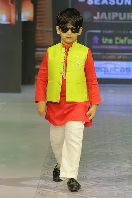 Yuvraani Jaipur Hand Embroidered Nehru Jacket Set 