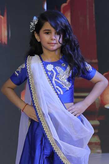 Yuvraani Jaipur_Gold Silk, Net, Cotton, Taffeta Embroidery, Lehenga Set With Blouse And Dupatta _Online_at_Aza_Fashions