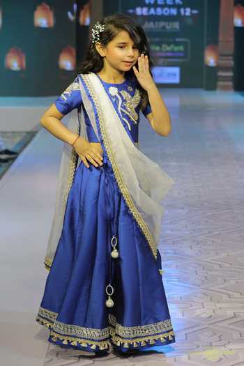 Shop_Yuvraani Jaipur_Gold Silk, Net, Cotton, Taffeta Embroidery, Lehenga Set With Blouse And Dupatta _Online_at_Aza_Fashions