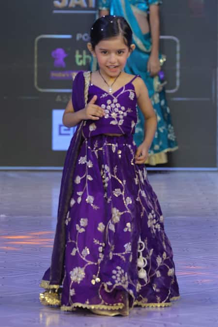 Yuvraani Jaipur Purple Silk Lehenga Set 