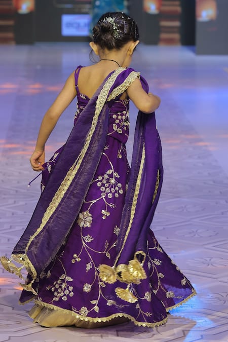 Yuvraani Jaipur Purple Silk Lehenga Set 