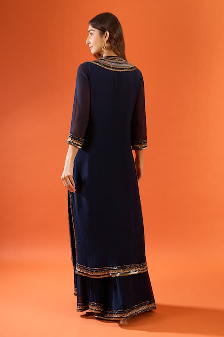 Nakul Sen Yoke Embroidered Kurta Set 