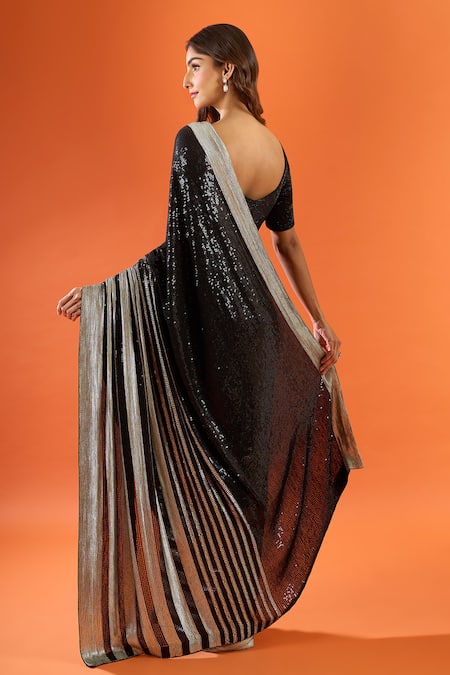 Nakul Sen Border Embroidered Saree With Blouse 