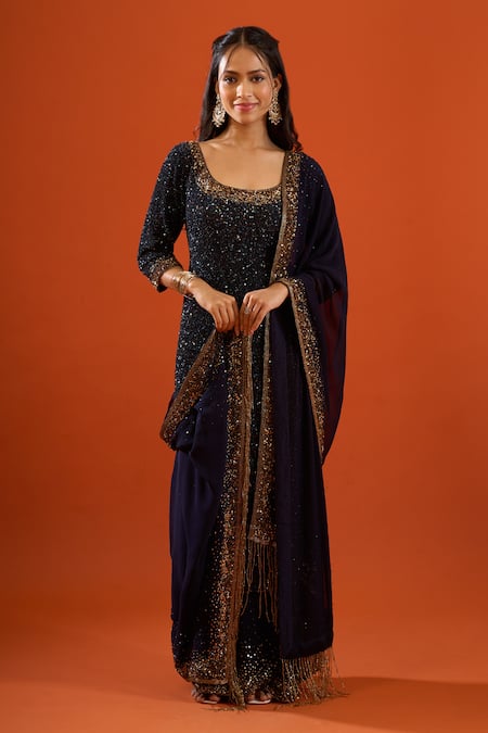 Nakul Sen Embroidered Kurta Palazzo Set 