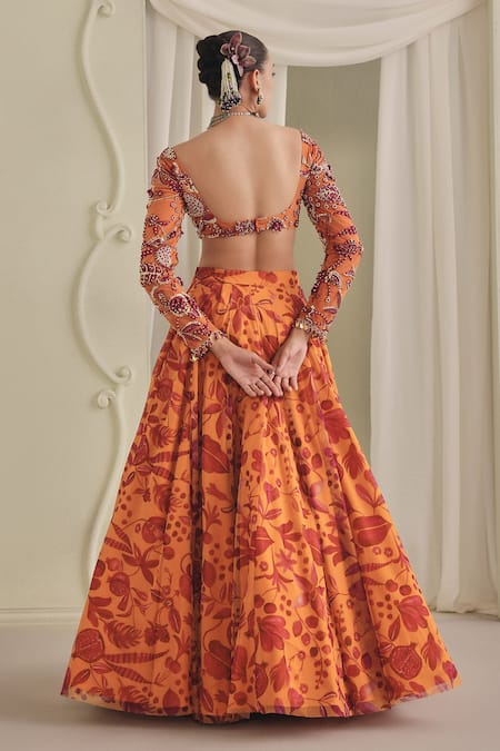 Payal & Zinal Floral Print Net Lehenga Set 