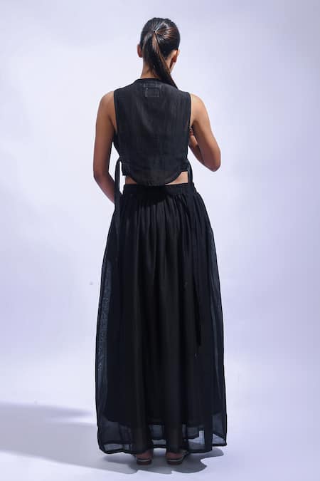 JAYATI GOENKA Chanderi Silk Top & Skirt Set 