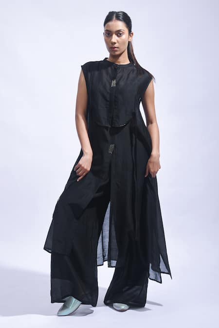 JAYATI GOENKA Chanderi Silk Tunic Pant Set 