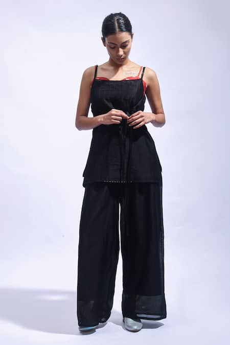 JAYATI GOENKA Chanderi Silk Top & Pant Set 