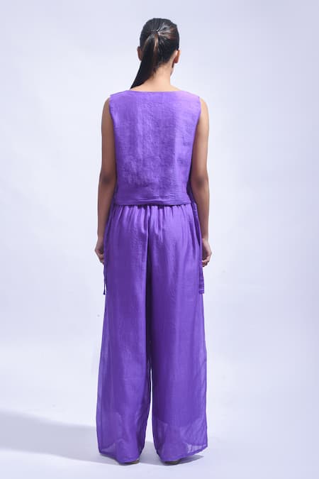 JAYATI GOENKA Chanderi Silk Vest & Pant Set 