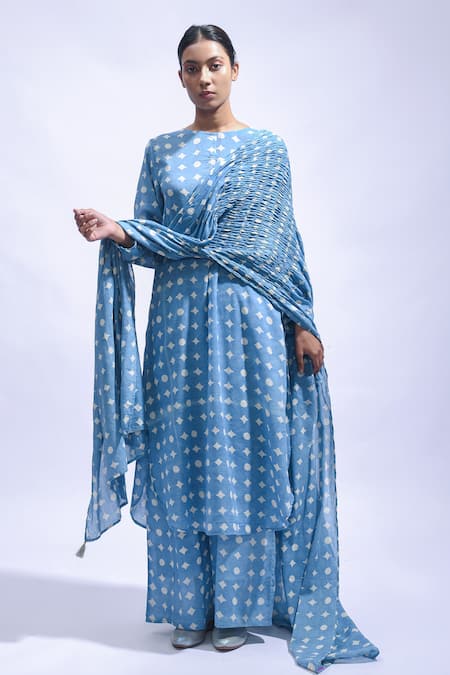 JAYATI GOENKA Sky Mud Printed Kurta Set 
