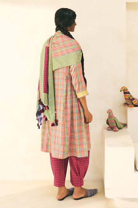 Swatti Kapoor Flora Handwoven Kurta Pant Set 